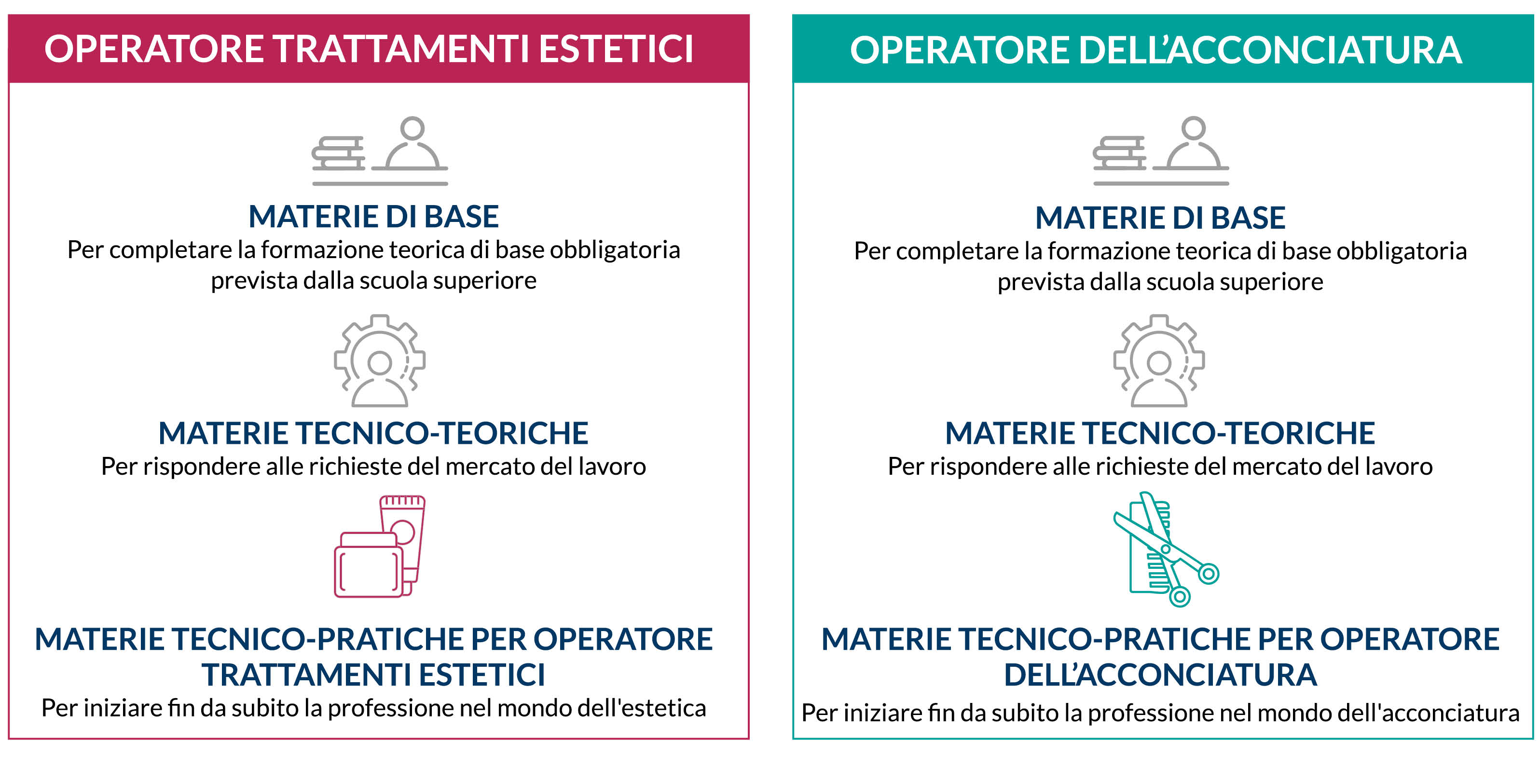 le materie degli iefp operatore trattamenti estetici e operatore acconciatura